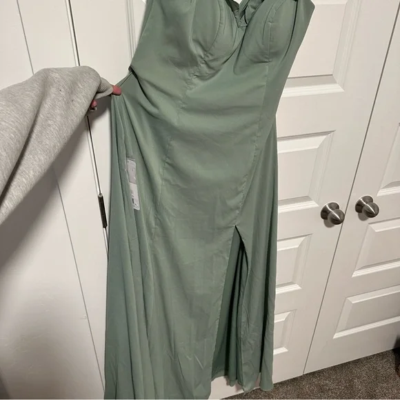 Azazie Arela Dress Stretch Matcha Green A12 - Picture 11 of 11